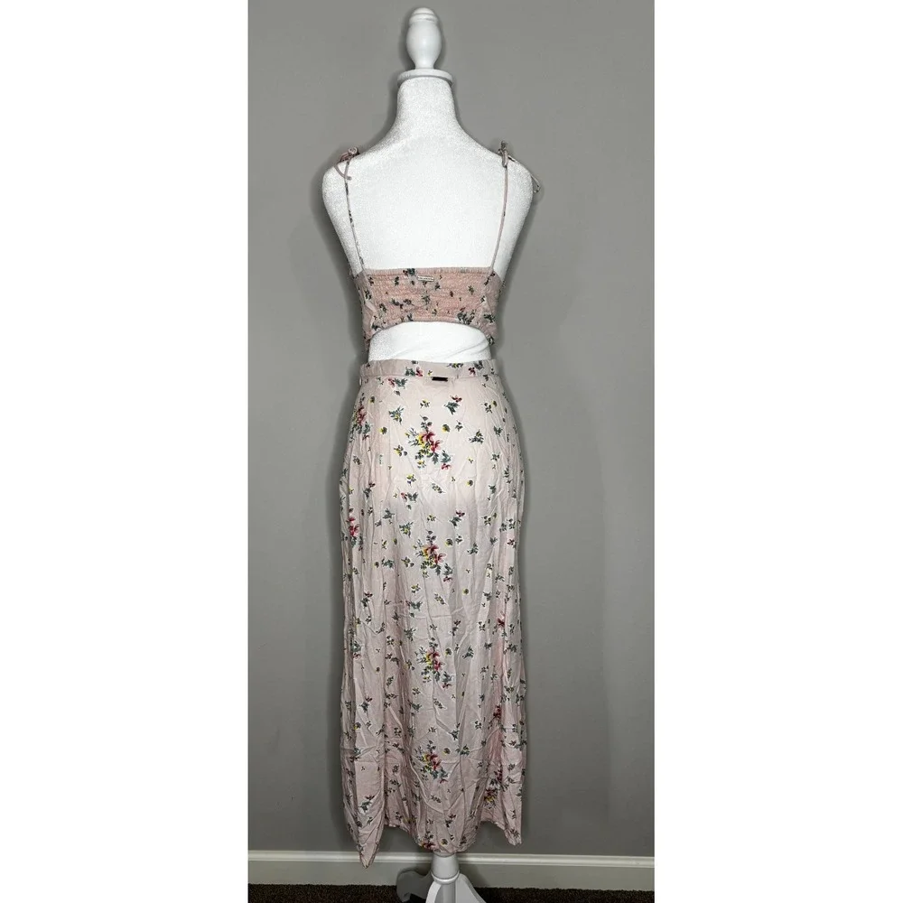 Billabong x The Salty‎ Blonde Peachy Keen Maxi Skirt Strappy Top Pink 27 Medium - Picture 2 of 10